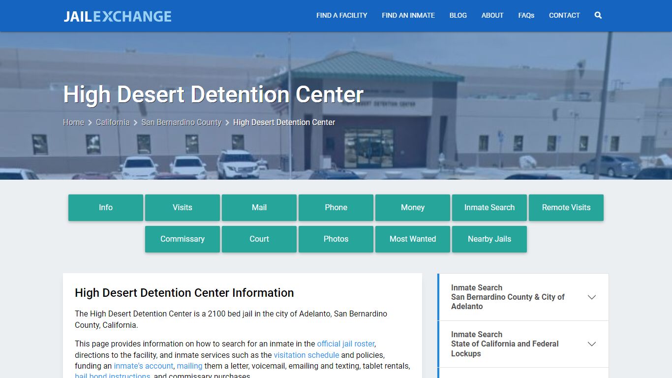 High Desert Detention Center, CA Inmate Search, Information - Jail Exchange