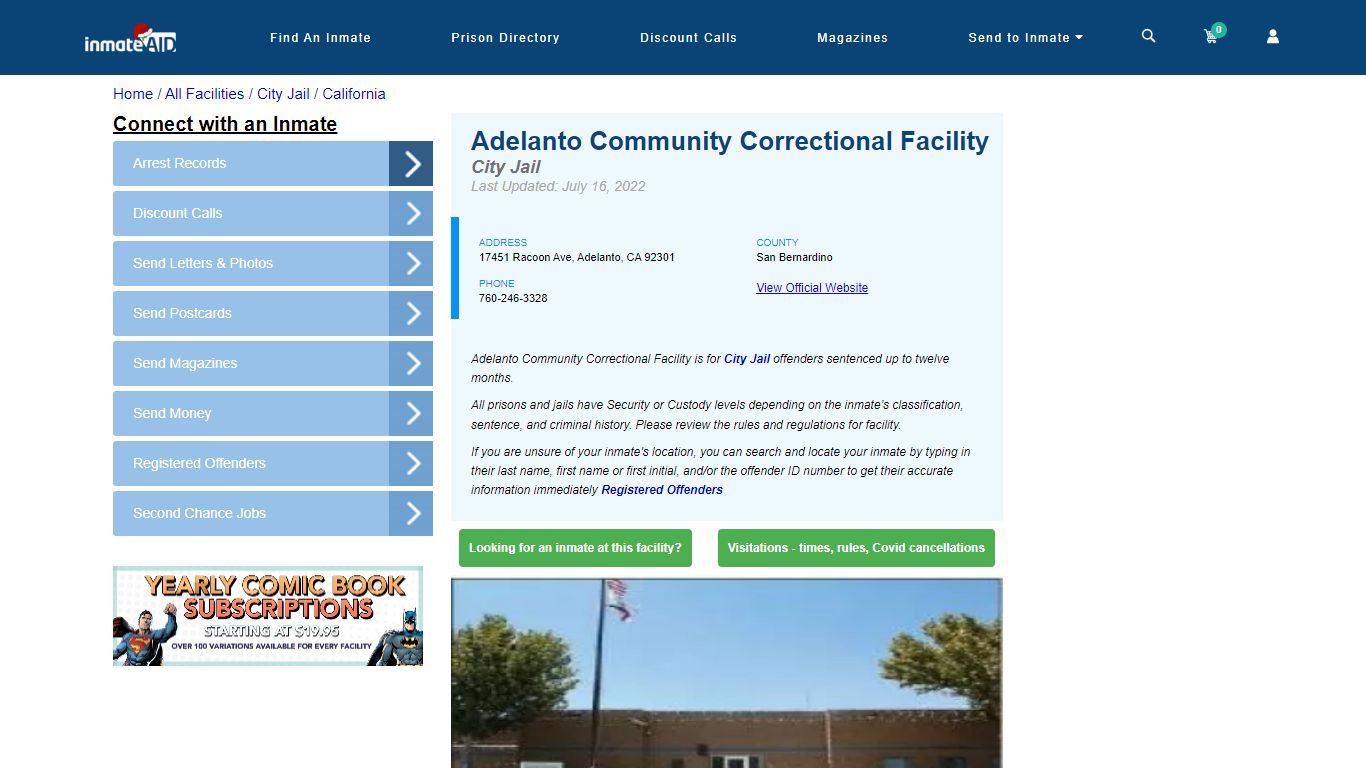 Adelanto Community Correctional Facility | Inmate Locator